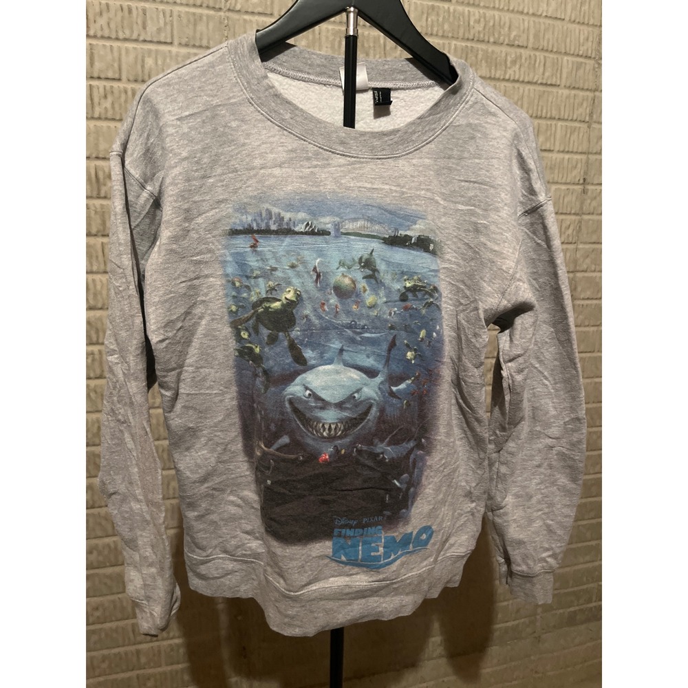Disney Pixar Finding Nemo Graphic Crewneck‎ Sweatshirt Pullover Gray Kids S